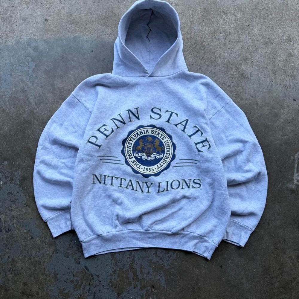 Vintage 90s Penn State Nittany Lions Gray Hoodie size L